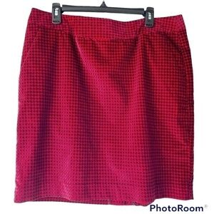 LL Bean Women's Plus Size Red Pencil Mini Skirt, Sz 16